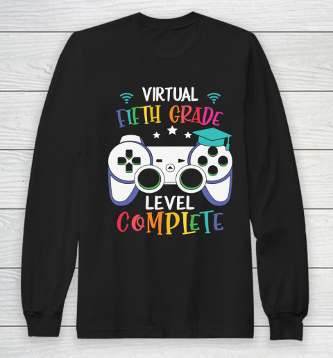 Back To School Shirt Virtual Fifth Grade level complete Long Sleeve T-Shirt