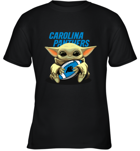 Baby Yoda Loves The Carolina Panthers Star Wars NFL Youth T-Shirt
