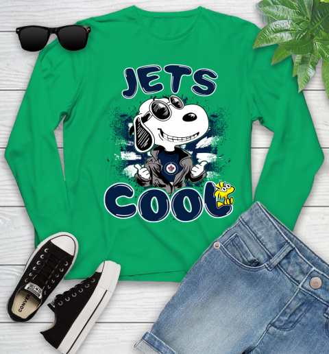 NHL Hockey Winnipeg Jets Cool Snoopy Shirt Youth Long Sleeve 6