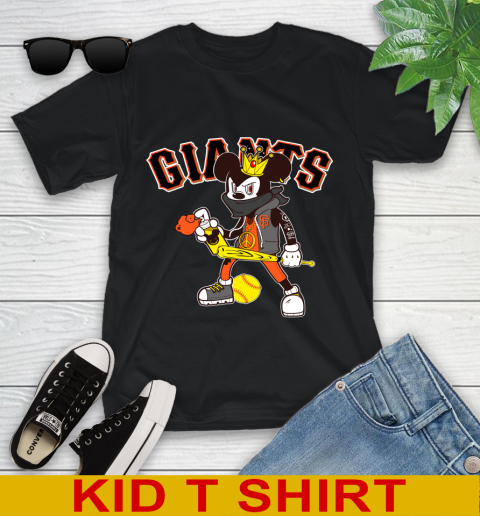San Francisco Giants MLB Baseball Mickey Peace Sign Sports Youth T-Shirt 2