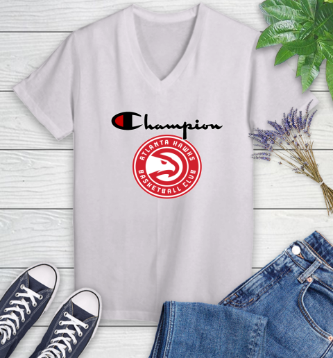 NBA Basketball Atlanta Hawks Champion Shirt Women's V-Neck T-Shirt