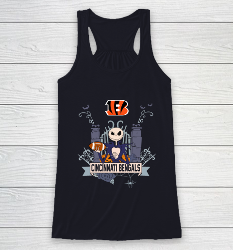 NFL Cincinnati Bengals Football Jack Skellington Halloween Racerback Tank 7
