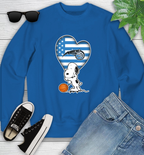 Orlando Magic NBA Basketball The Peanuts Movie Adorable Snoopy Youth Sweatshirt 8
