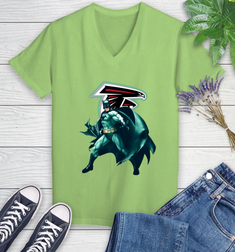 NFL Batman Football Sports Atlanta Falcons Women's V-Neck T-Shirt 11