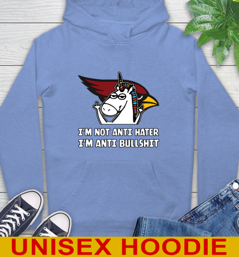 Arizona Cardinals NFL Football Unicorn I'm Not Anti Hater I'm Anti Bullshit Hoodie 11