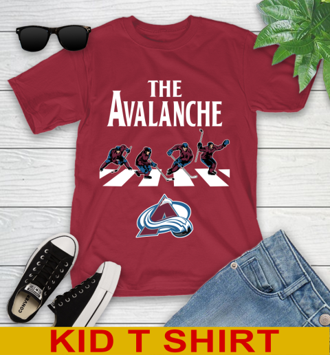 NHL Hockey Colorado Avalanche The Beatles Rock Band Shirt Youth T-Shirt 12