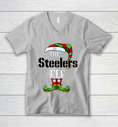 Pittsburgh Steelers Christmas ELF Funny NFL V-Neck T-Shirt 3