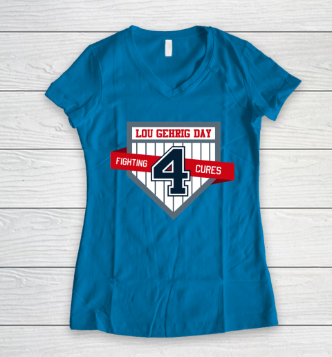 Lou Gehrig Day Women's V-Neck T-Shirt 4