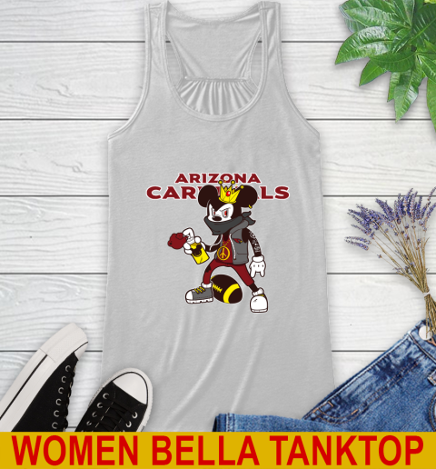 Arizona Cardinals NFL Football Mickey Peace Sign Sports Racerback Tank