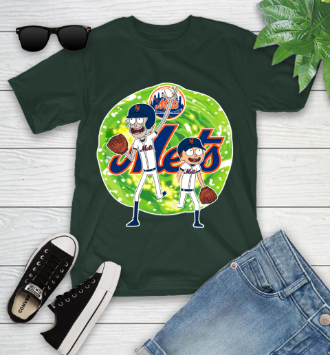 MLB New York Mets Rick And Morty Baseball Sports Youth T-Shirt 5