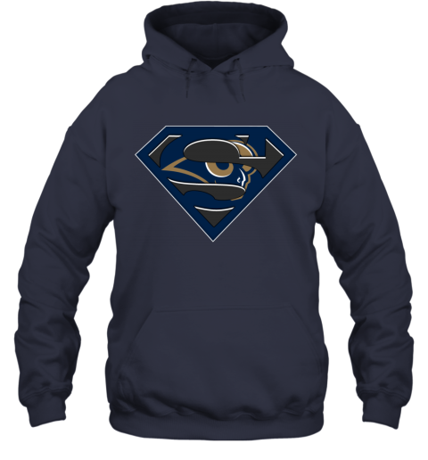 NFL Los Angeles Rams LOGO Superman xpkl nfl los angeles ramslogo superman hoodie 23 front navy