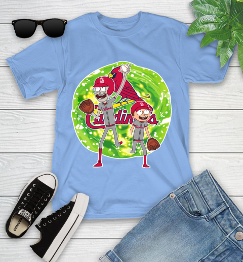 MLB St.Louis Cardinals Rick And Morty Baseball Sports Youth T-Shirt 11
