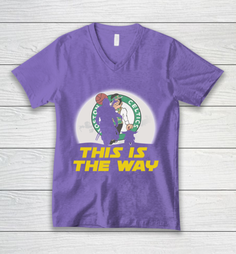 Boston Celtics NBA Basketball Star Wars Yoda And Mandalorian This Is The Way V-Neck T-Shirt 8