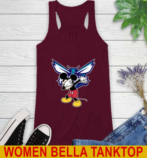Charlotte Hornets NBA Basketball Dabbing Mickey Disney Sports Racerback Tank 3