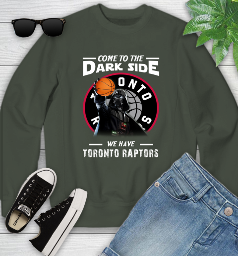 NBA Come To The Dark Side We Have Toronto Raptors Star Wars Darth Vader Basketball Youth Sweatshirt 9