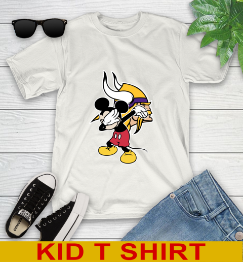 Minnesota Vikings NFL Football Dabbing Mickey Disney Sports Youth T-Shirt
