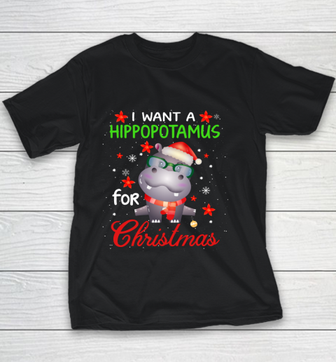 I Want A Hippopotamus For Christmas Funny Hippo Gifts Youth T-Shirt