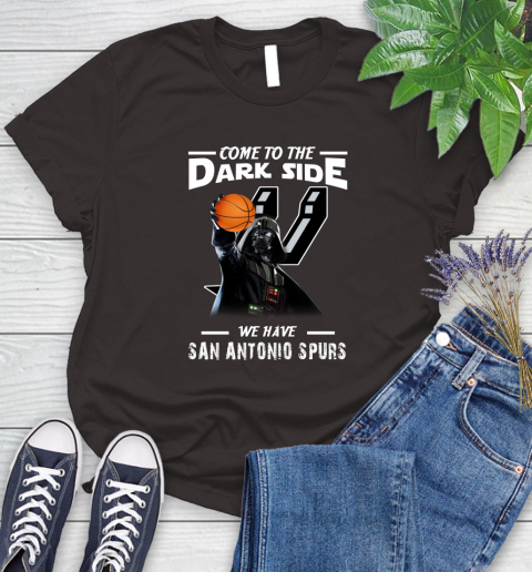 NBA Come To The Dark Side We Have San Antonio Spurs Star Wars Darth Vader Basketball Women's T-Shirt 11