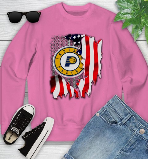 Indiana Pacers NBA Basketball American Flag Youth Sweatshirt 6
