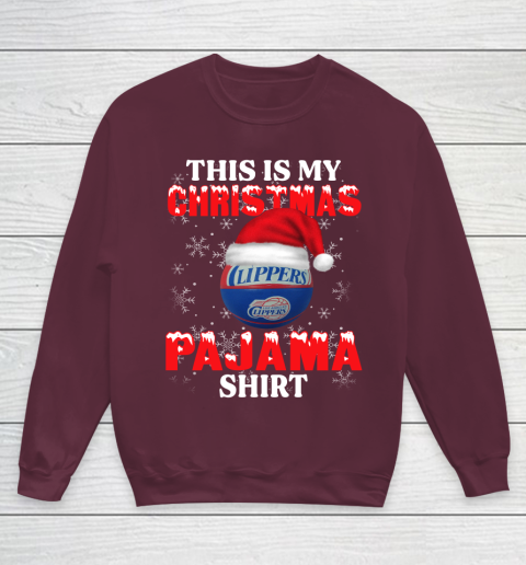 LA Clippers This Is My Christmas Pajama Shirt NBA Youth Sweatshirt 4