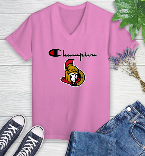 NHL Hockey Ottawa Senators Champion Shirt Women's V-Neck T-Shirt 10