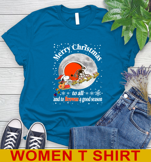 Cleveland Browns Merry Christmas To All And To Browns A Good Season NFL Football Sports Women's T-Shirt 8