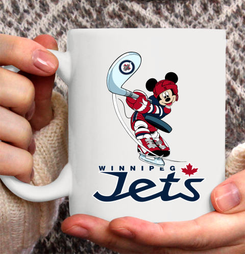 NHL Hockey Winnipeg Jets Cheerful Mickey Mouse Shirt Ceramic Mug 11oz 2