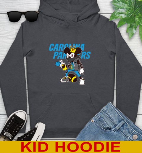 Carolina Panthers NFL Football Mickey Peace Sign Sports Youth Hoodie 9