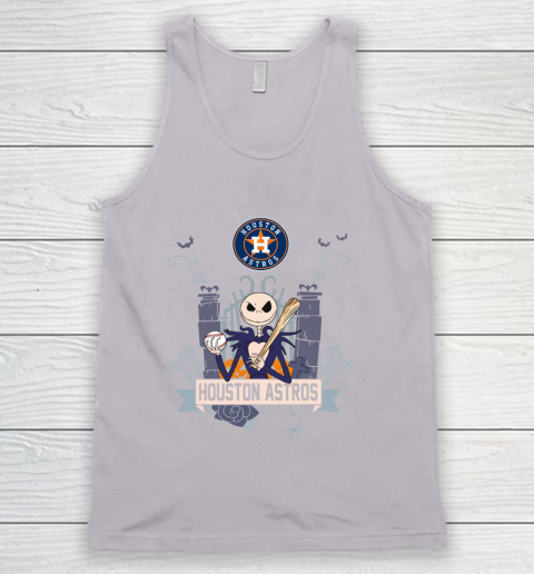 MLB Houston Astros Baseball Jack Skellington Halloween Tank Top 3