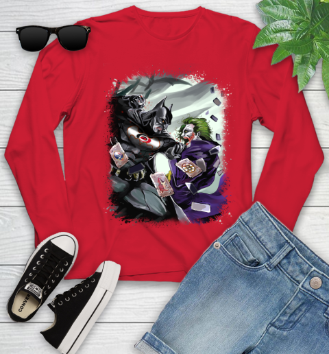 Carolina Hurricanes NHL Hockey Batman Fighting Joker DC Comics Youth Long Sleeve 11