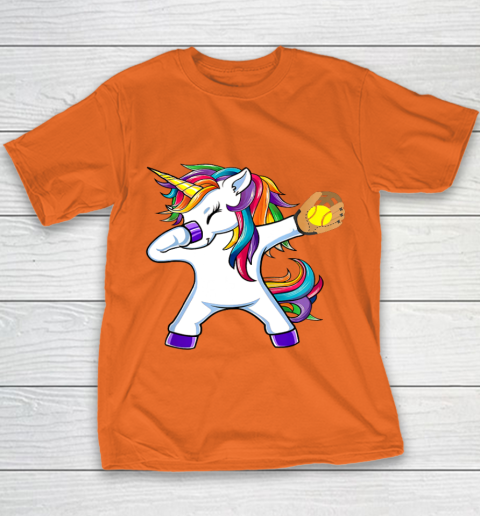 Dabbing Unicorn Softball T Shirt Funny Dab Gift Youth T-Shirt 6