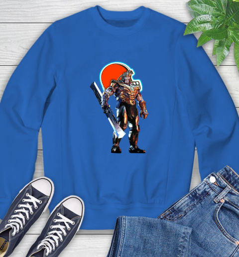 NFL Thanos Gauntlet Avengers Endgame Football Cleveland Browns Sweatshirt 8