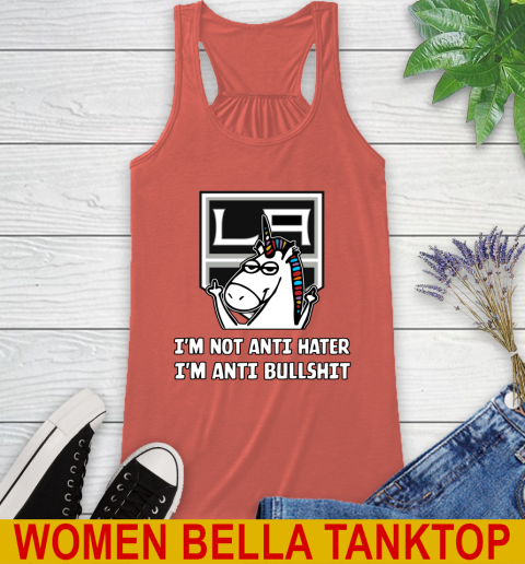 Los Angeles Kings NHL Hockey Unicorn I'm Not Anti Hater I'm Anti Bullshit Racerback Tank 4