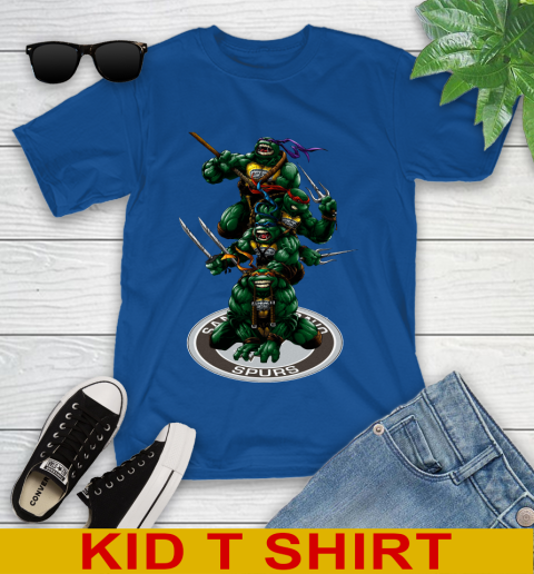 NBA Basketball San Antonio Spurs Teenage Mutant Ninja Turtles Shirt Youth T-Shirt 10 NBA Basketball San Antonio Spurs Teenage Mutant Ninja Turtles Shirt Youth T-Shirt - Image 10