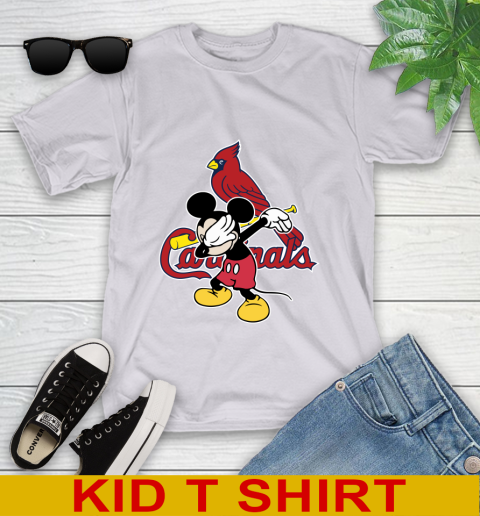 St.Louis Cardinals MLB Baseball Dabbing Mickey Disney Sports Youth T-Shirt 5