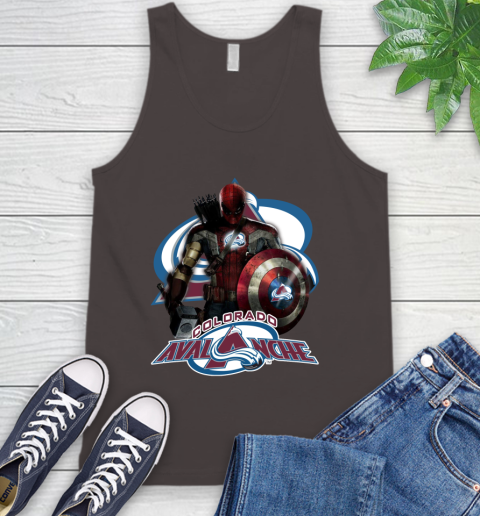 NHL Captain America Thor Spider Man Hawkeye Avengers Endgame Hockey Colorado Avalanche Tank Top 7