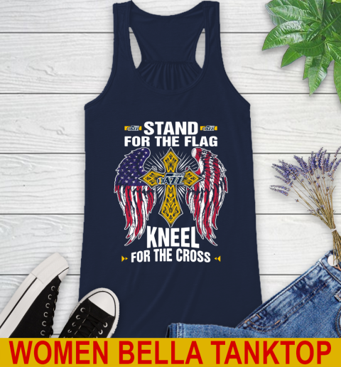 NBA Basketball Utah Jazz Stand For Flag Kneel For The Cross Shirt Racerback Tank 9