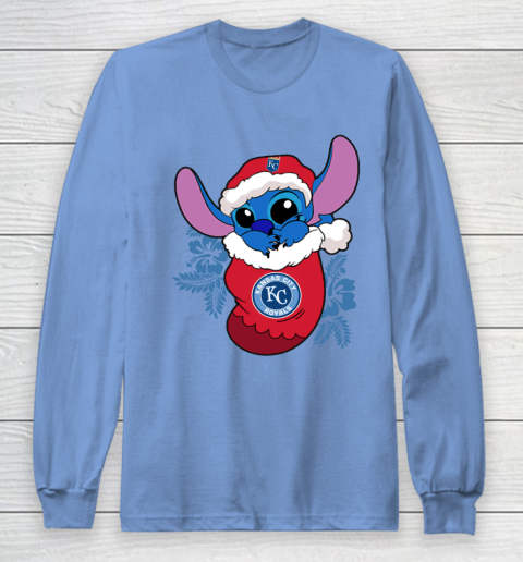 Kansas City Royals Christmas Stitch In The Sock Funny Disney MLB Long Sleeve T-Shirt 11