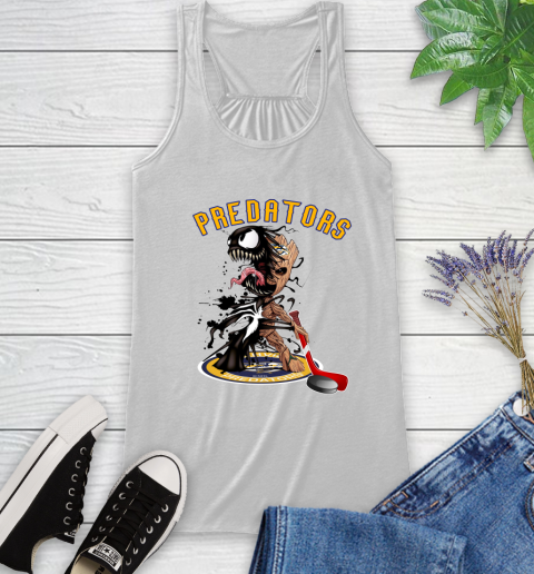 NHL Nashville Predators Hockey Venom Groot Guardians Of The Galaxy Racerback Tank