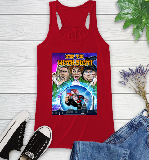 Stop The Witch Hunt Trump Racerback Tank 6