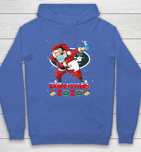 New York Jets Funny Santa Claus Dabbing Christmas 2020 NFL Hoodie 6