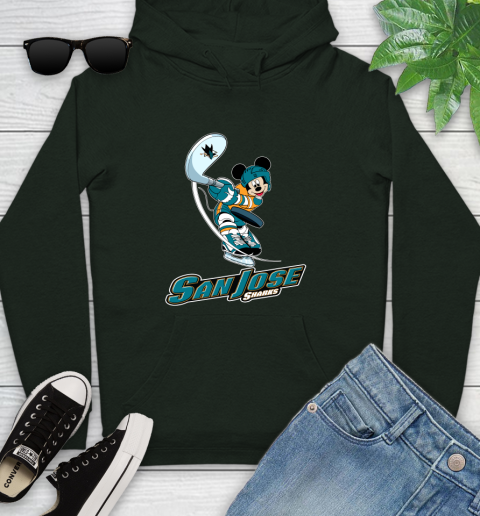 NHL Hockey San Jose Sharks Cheerful Mickey Mouse Shirt Youth Hoodie 12