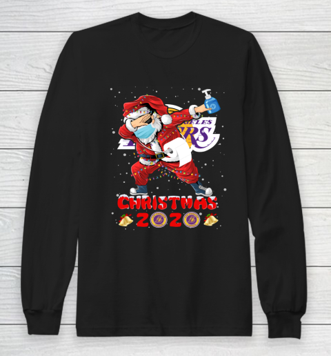 Los Angeles Lakers Funny Santa Claus Dabbing Christmas 2020 NBA Long Sleeve T-Shirt