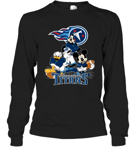 NFL Tennessee Titans Mickey Mouse Donald Duck Goofy Football T Shirt SvCmLAsxI86 long sleeve tee 14 95 151514 front black