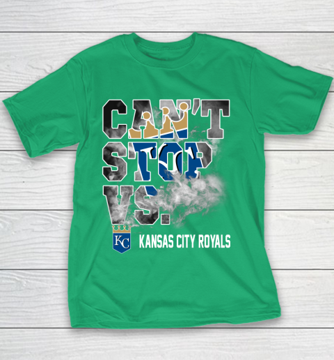 MLB Kansas City Royals Baseball Can't Stop Vs Kansas City Royals Youth T-Shirt 3