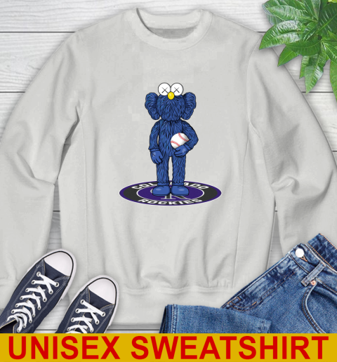 MLB Baseball Colorado Rockies Kaws Bff Blue Figure Shirt Sweatshirt - Image 6