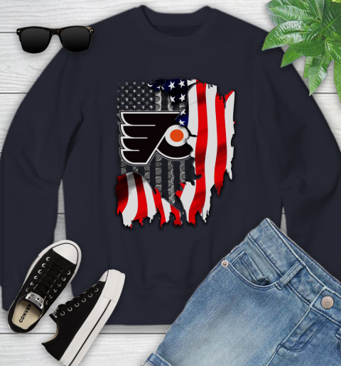 Philadelphia Flyers NHL Hockey American Flag Youth Sweatshirt 2