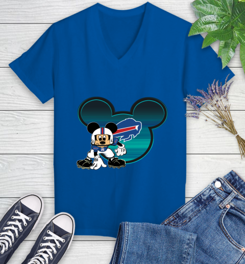 NFL Buffalo Bills Mickey Mouse Disney Football T Shirt Women's V-Neck T-Shirt 10