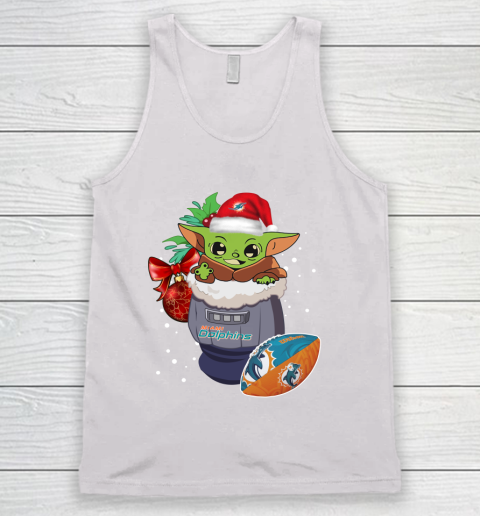 Miami Dolphins Christmas Baby Yoda Star Wars Funny Happy NFL Tank Top 2