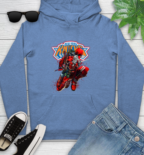 NBA Deadpool Marvel Comics Sports Basketball New York Knicks Youth Hoodie 12